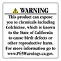California Prop 65 Consumer Product Warning Sign CAWE-42450