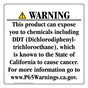 California Prop 65 Consumer Product Warning Sign CAWE-42477