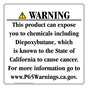 California Prop 65 Consumer Product Warning Sign CAWE-42505