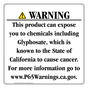 California Prop 65 Consumer Product Warning Sign CAWE-42609