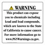 California Prop 65 Consumer Product Warning Sign: Lead and lead compounds