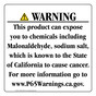 California Prop 65 Consumer Product Warning Sign CAWE-42675