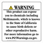 California Prop 65 Consumer Product Warning Sign CAWE-42699