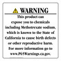 California Prop 65 Consumer Product Warning Sign CAWE-42701