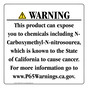 California Prop 65 Consumer Product Warning Sign CAWE-42747