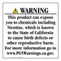 California Prop 65 Consumer Product Warning Sign CAWE-42761