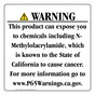 California Prop 65 Consumer Product Warning Sign CAWE-42779