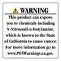 California Prop 65 Consumer Product Warning Sign CAWE-42784