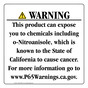 California Prop 65 Consumer Product Warning Sign CAWE-42821