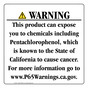 California Prop 65 Consumer Product Warning Sign CAWE-42858
