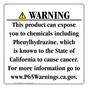 California Prop 65 Consumer Product Warning Sign CAWE-42877