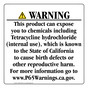 California Prop 65 Consumer Product Warning Sign CAWE-42970