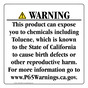California Prop 65 Consumer Product Warning Sign CAWE-42987
