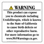 California Prop 65 Consumer Product Warning Sign CAWE-43018