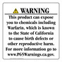 California Prop 65 Consumer Product Warning Sign CAWE-43031
