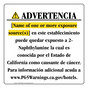 Spanish California Prop 65 Hotel Warning Sign CAWS-39599