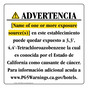 Spanish California Prop 65 Hotel Warning Sign CAWS-39603
