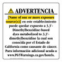 Spanish California Prop 65 Hotel Warning Sign CAWS-39612