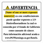 Spanish California Prop 65 Hotel Warning Sign CAWS-39614