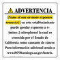 Spanish California Prop 65 Hotel Warning Sign CAWS-39627