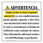 Spanish California Prop 65 Hotel Warning Sign CAWS-39661
