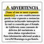 Spanish California Prop 65 Hotel Warning Sign CAWS-39668