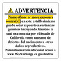 Spanish California Prop 65 Hotel Warning Sign CAWS-39690
