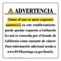 Spanish California Prop 65 Hotel Warning Sign CAWS-39759