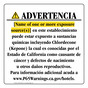 Spanish California Prop 65 Hotel Warning Sign CAWS-39776