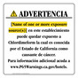 Spanish California Prop 65 Hotel Warning Sign CAWS-39779