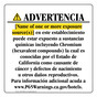 Spanish California Prop 65 Hotel Warning Sign CAWS-39790