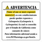 Spanish California Prop 65 Hotel Warning Sign CAWS-39792