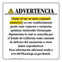 Spanish California Prop 65 Hotel Warning Sign CAWS-39802