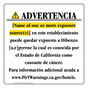 Spanish California Prop 65 Hotel Warning Sign CAWS-39854