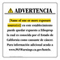 Spanish California Prop 65 Hotel Warning Sign CAWS-39920