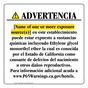 Spanish California Prop 65 Hotel Warning Sign CAWS-39930