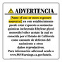 Spanish California Prop 65 Hotel Warning Sign CAWS-39931