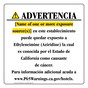 Spanish California Prop 65 Hotel Warning Sign CAWS-39936