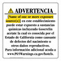 Spanish California Prop 65 Hotel Warning Sign CAWS-39973