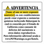 Spanish California Prop 65 Hotel Warning Sign CAWS-39976
