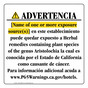 Spanish California Prop 65 Hotel Warning Sign CAWS-39983