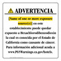 Spanish California Prop 65 Hotel Warning Sign CAWS-39990
