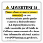 Spanish California Prop 65 Hotel Warning Sign CAWS-39998