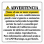Spanish California Prop 65 Hotel Warning Sign CAWS-40026