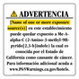 Spanish California Prop 65 Hotel Warning Sign CAWS-40042