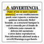 Spanish California Prop 65 Hotel Warning Sign CAWS-40064