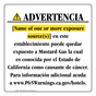 Spanish California Prop 65 Hotel Warning Sign CAWS-40095