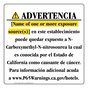 Spanish California Prop 65 Hotel Warning Sign CAWS-40109