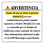 Spanish California Prop 65 Hotel Warning Sign CAWS-40113
