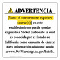 Spanish California Prop 65 Hotel Warning Sign CAWS-40115